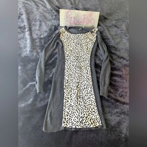 EUC Ultra Flirt Cheetah Print Long Sleeve Sweater Dress S